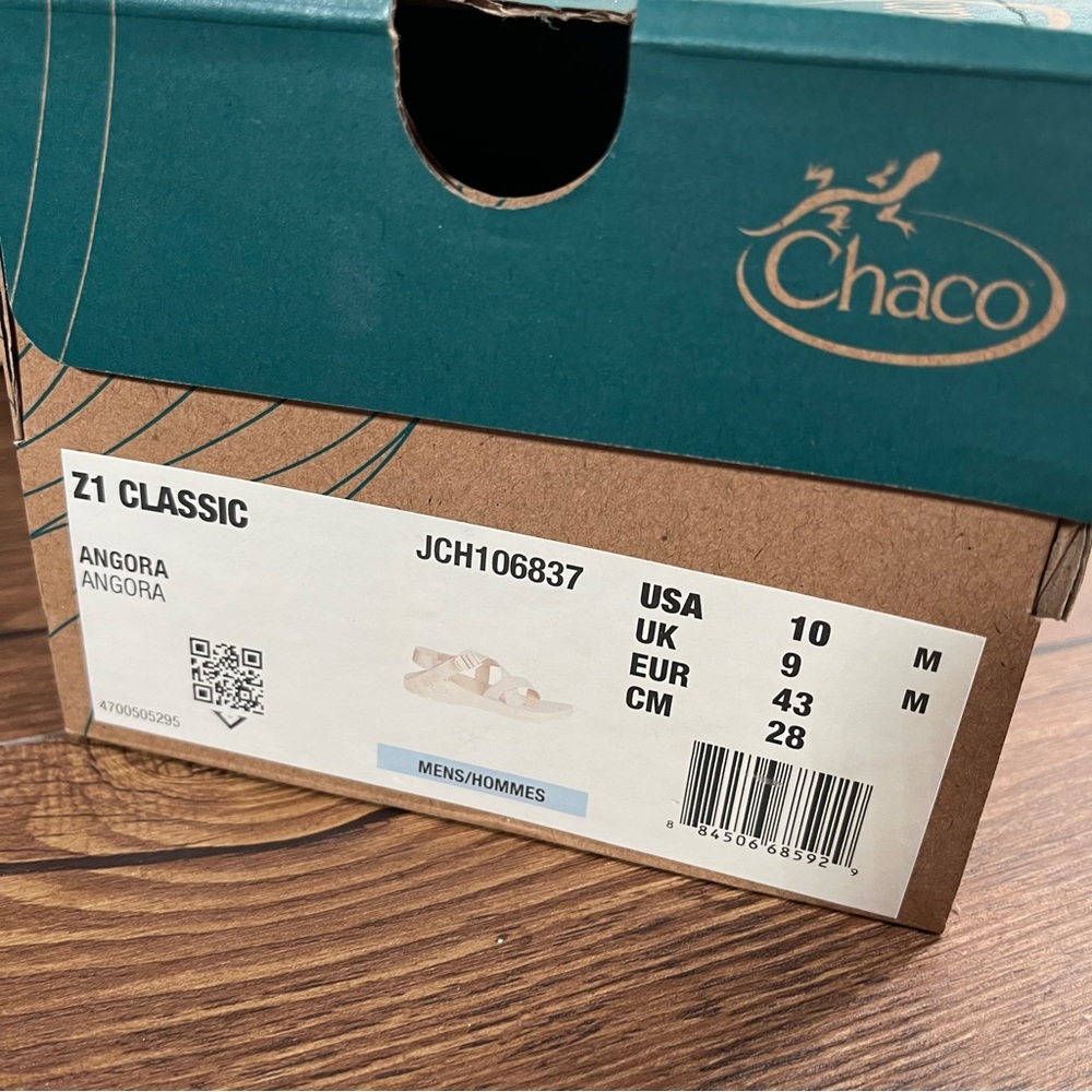 NEW Chaco Z1 Outdoor Hiking Sandals ‘Angora’ Tan Men’s Size 10 - Picture 7 of 8